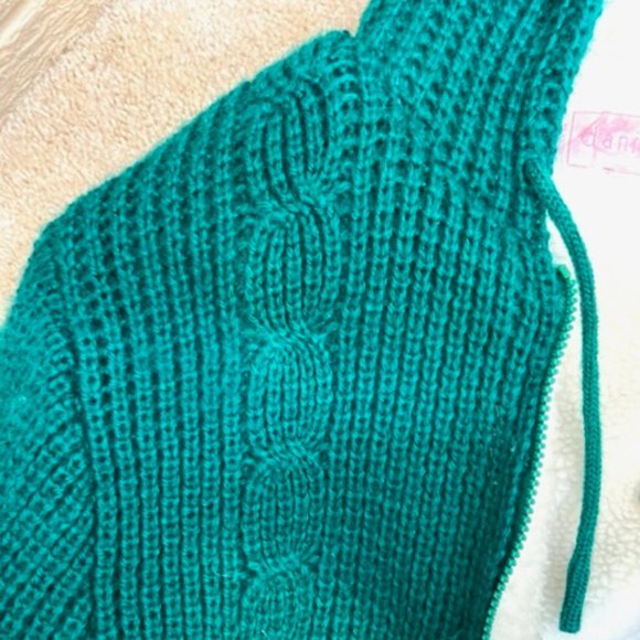 Green Knit Jacket with Fleece Lining - Picture 10 of 12